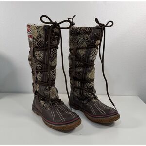 Pajar 63 Fairisle Shearling Winter Regatta Canada Snow Boots Size 8-8.5 EU 39